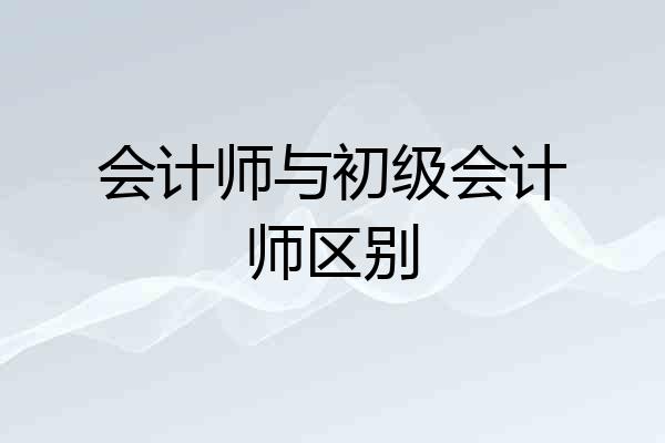 会计师与初级会计师区别