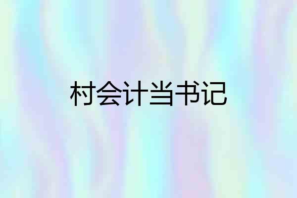 村会计当书记
