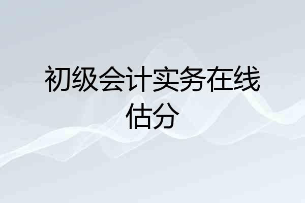 初级会计实务在线估分