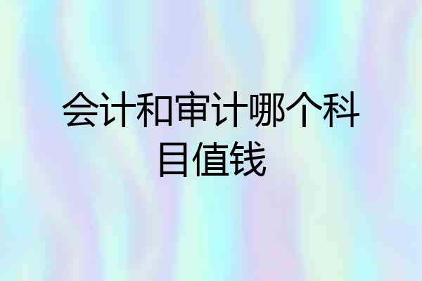会计和审计哪个科目值钱