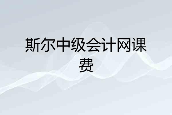 斯尔中级会计网课费