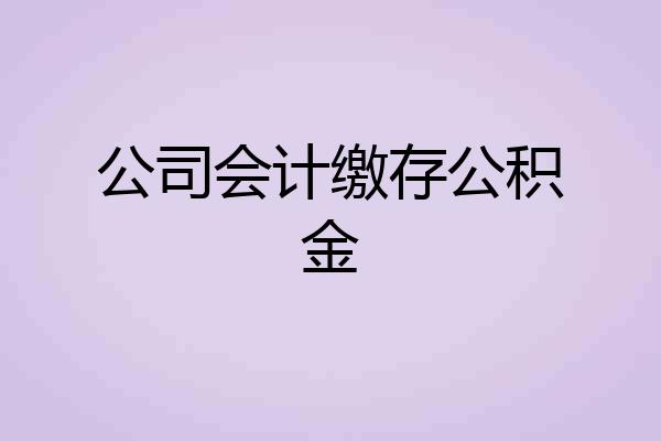 公司会计缴存公积金