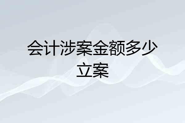 会计涉案金额多少立案