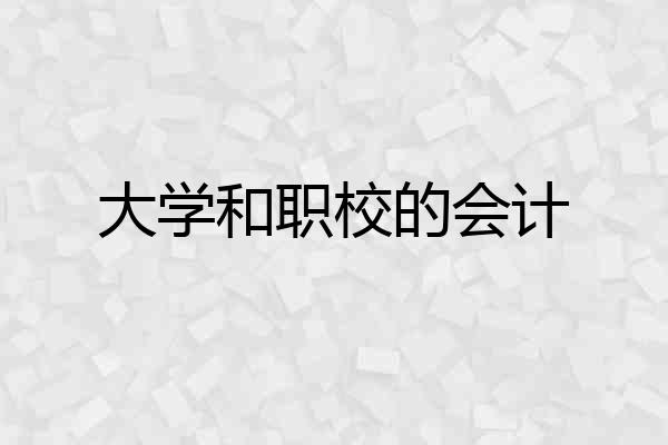 大学和职校的会计