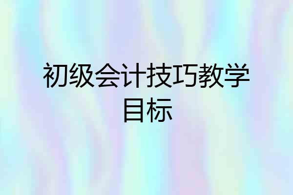 初级会计技巧教学目标