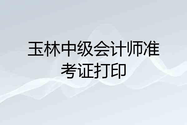 玉林中级会计师准考证打印