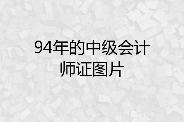 94年的中级会计师证图片