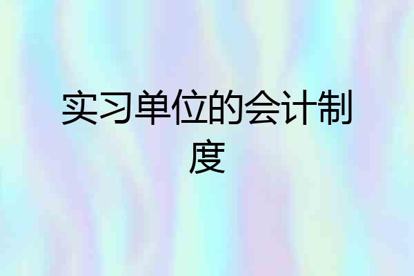 实习单位的会计制度
