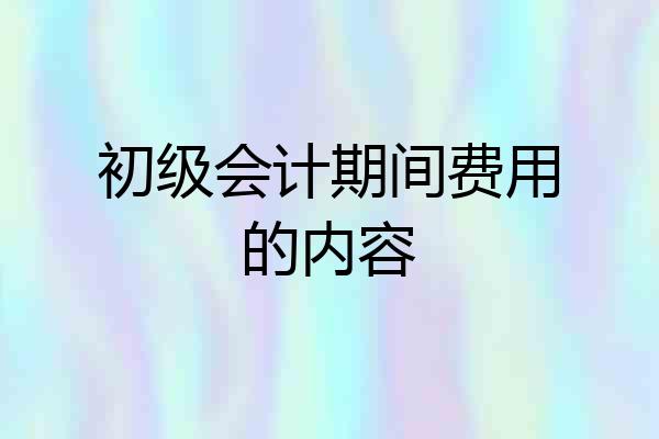 初级会计期间费用的内容