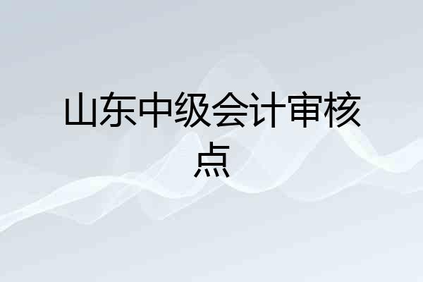山东中级会计审核点