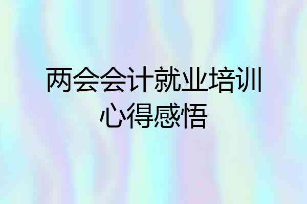 两会会计就业培训心得感悟