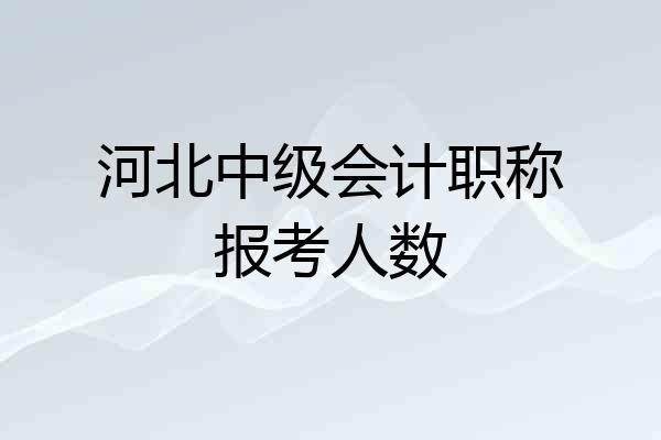 河北中级会计职称报考人数