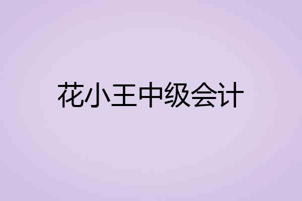花小王中级会计
