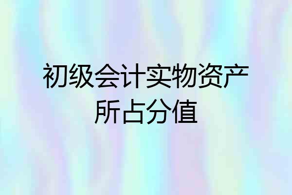 初级会计实物资产所占分值