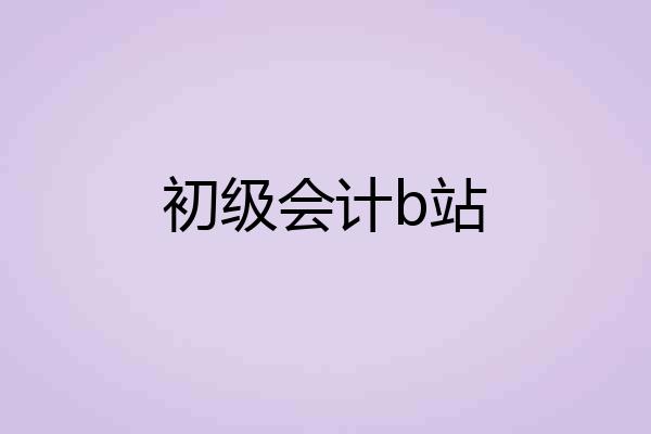 初级会计b站