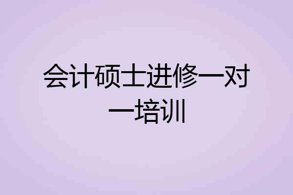 会计硕士进修一对一培训