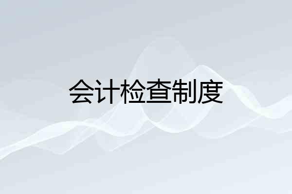 会计检查制度