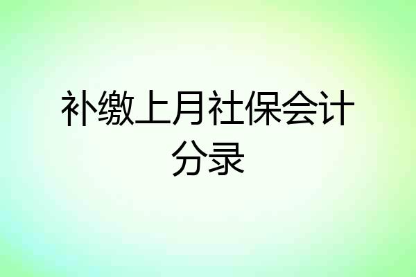 补缴上月社保会计分录