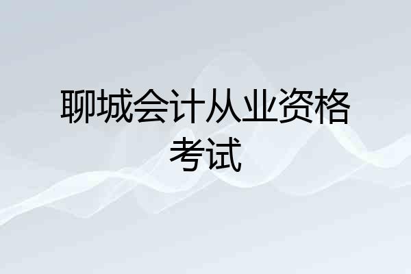 聊城会计从业资格考试