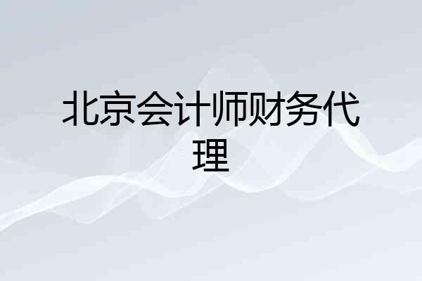 北京会计师财务代理