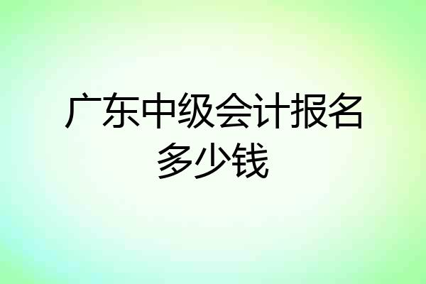 广东中级会计报名多少钱