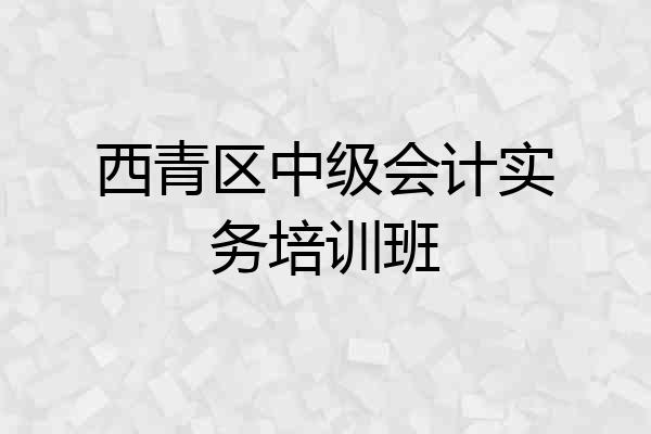 西青区中级会计实务培训班