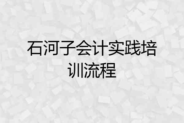 石河子会计实践培训流程