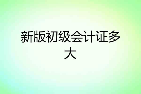 新版初级会计证多大