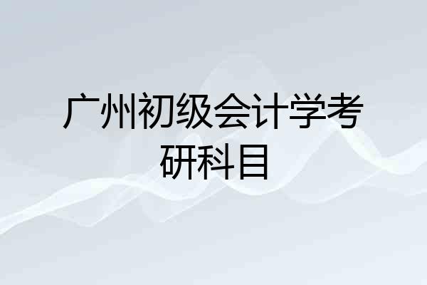 广州初级会计学考研科目
