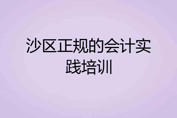 沙区正规的会计实践培训