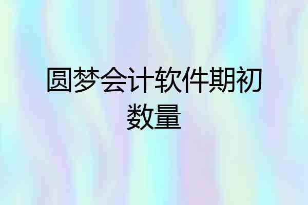 圆梦会计软件期初数量