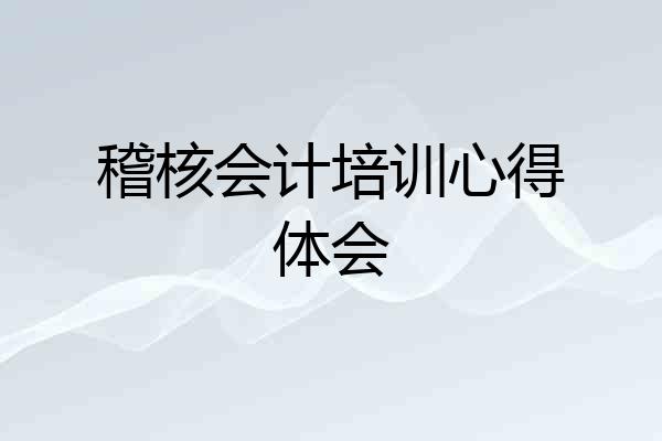 稽核会计培训心得体会