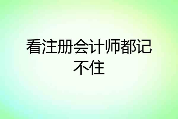 看注册会计师都记不住