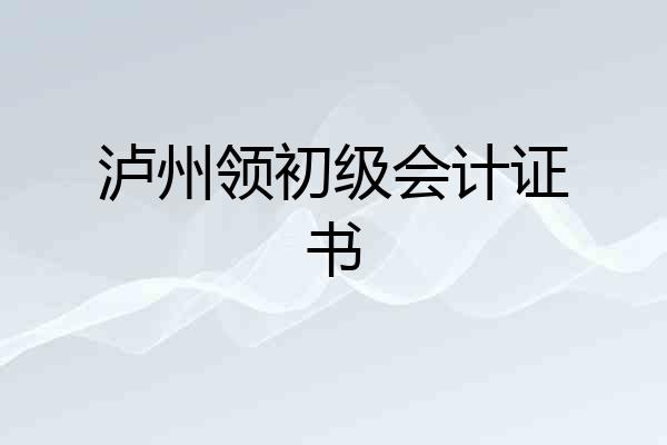 泸州领初级会计证书