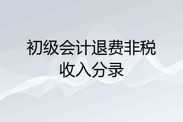 初级会计退费非税收入分录