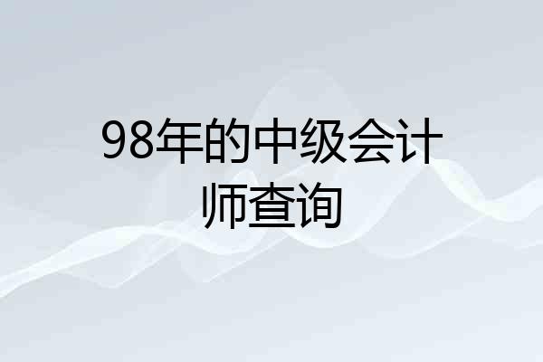 98年的中级会计师查询