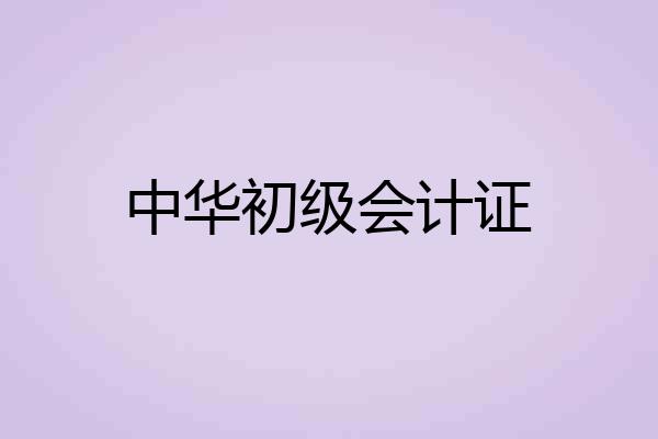 中华初级会计证