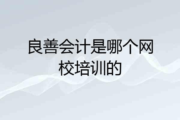 良善会计是哪个网校培训的