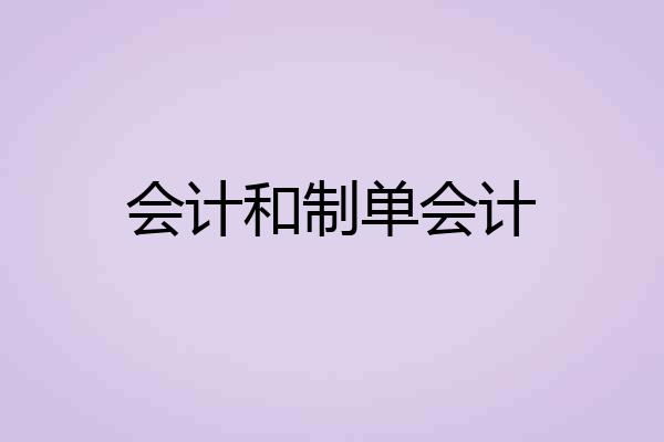 会计和制单会计