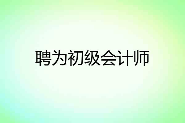 聘为初级会计师