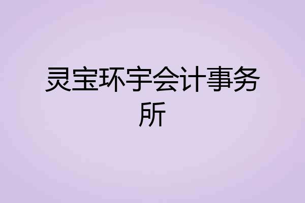 灵宝环宇会计事务所