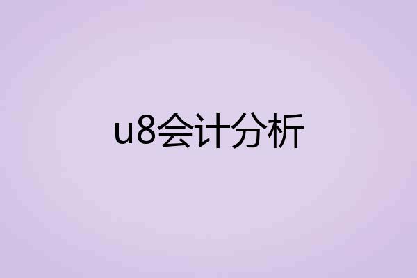 u8会计分析