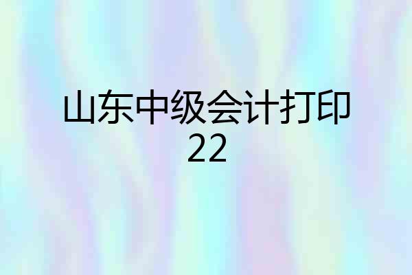 山东中级会计打印22
