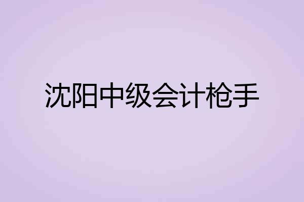 沈阳中级会计枪手