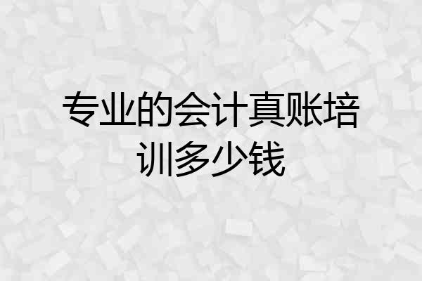 专业的会计真账培训多少钱