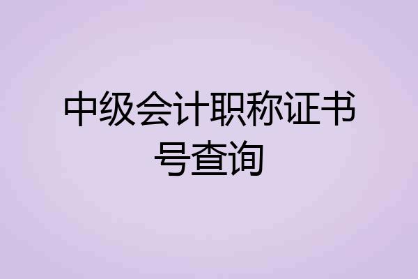 中级会计职称证书号查询