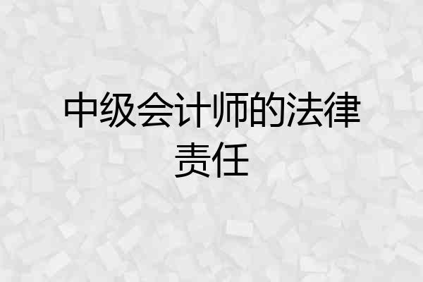 中级会计师的法律责任