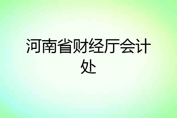河南省财经厅会计处