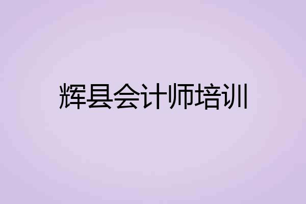 辉县会计师培训