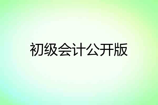 初级会计公开版
